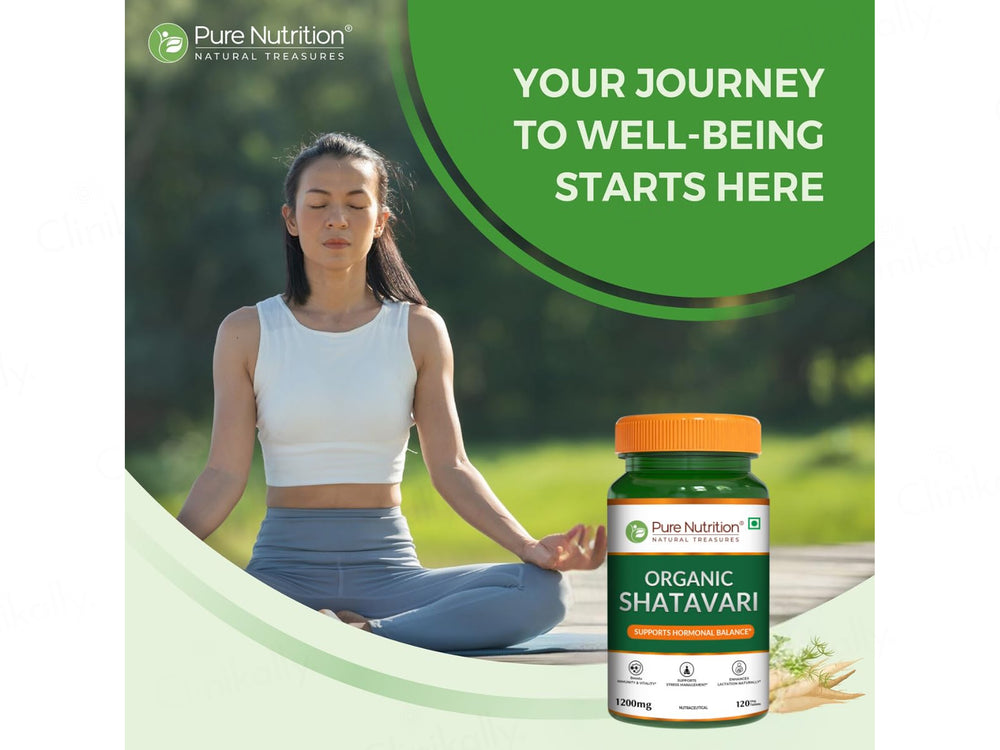 Pure Nutrition Organic Shatavari 1200mg Veg Tablet