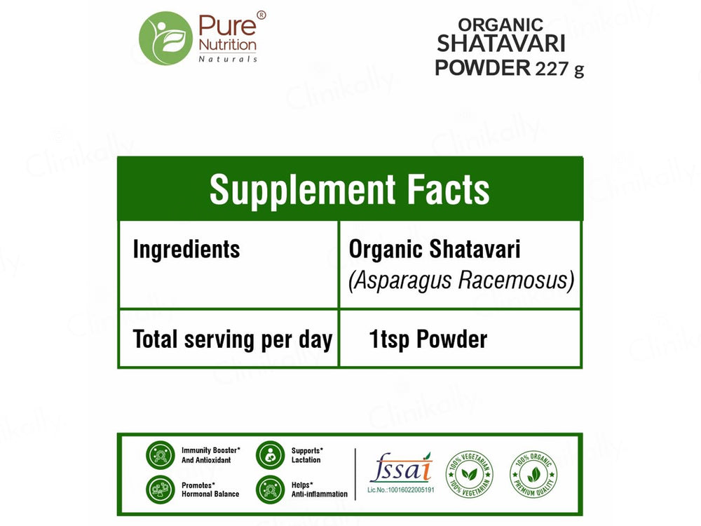 Pure Nutrition Organic Shatavari Powder