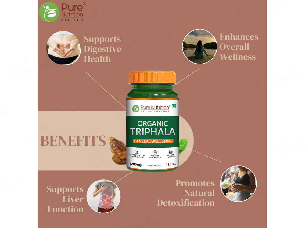 Pure Nutrition Organic Triphala 1200mg Veg Tablet