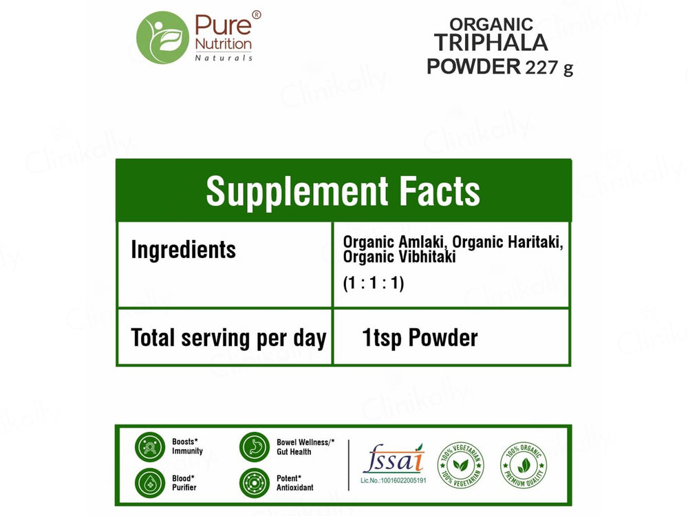 Pure Nutrition Organic Triphala Powder