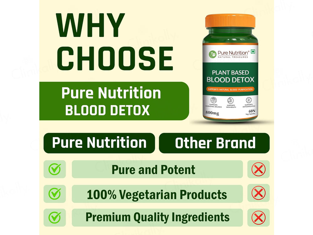 Pure Nutrition Plant Based Blood Detox 800mg Veg Capsule