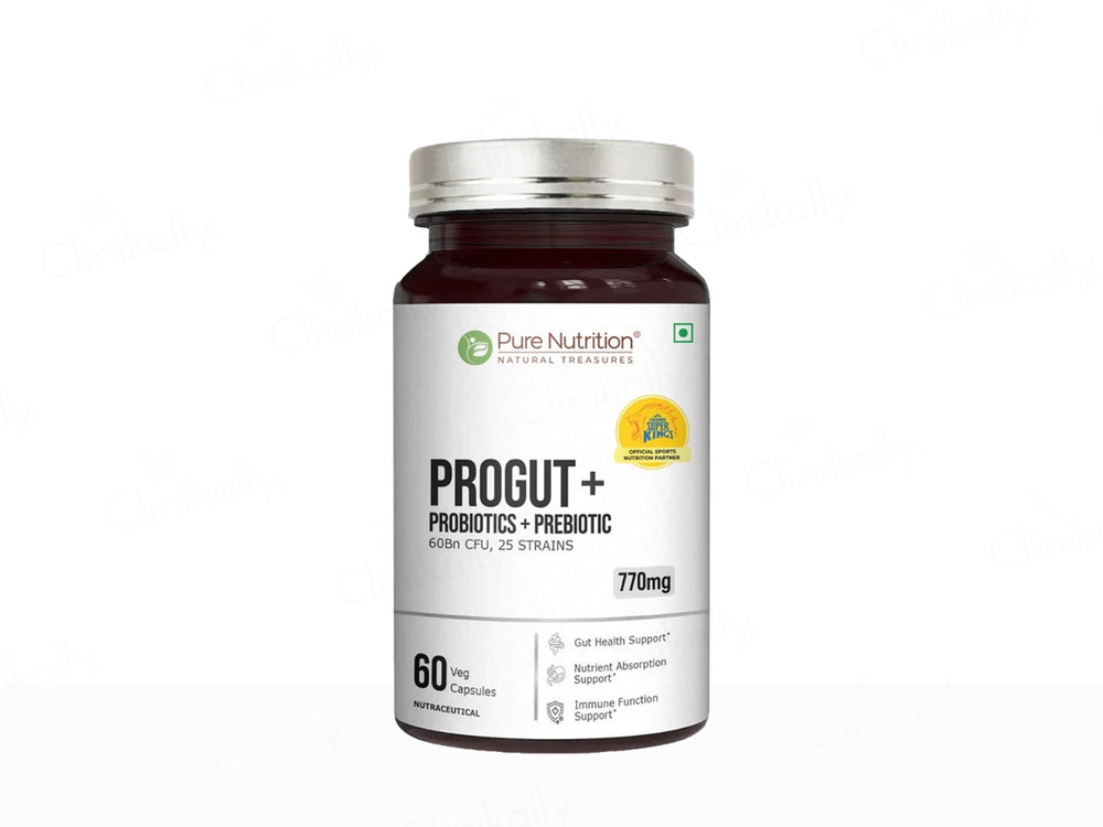 Pure Nutrition Progut+ Probiotics + Prebiotics 770mg Veg Capsule