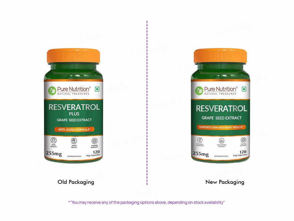 Pure Nutrition Resveratrol Grape Seed Extract 255mg Veg Capsule