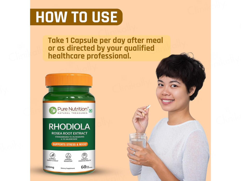 Pure Nutrition Rhodiola Rosea Root Extract Veg Capsule