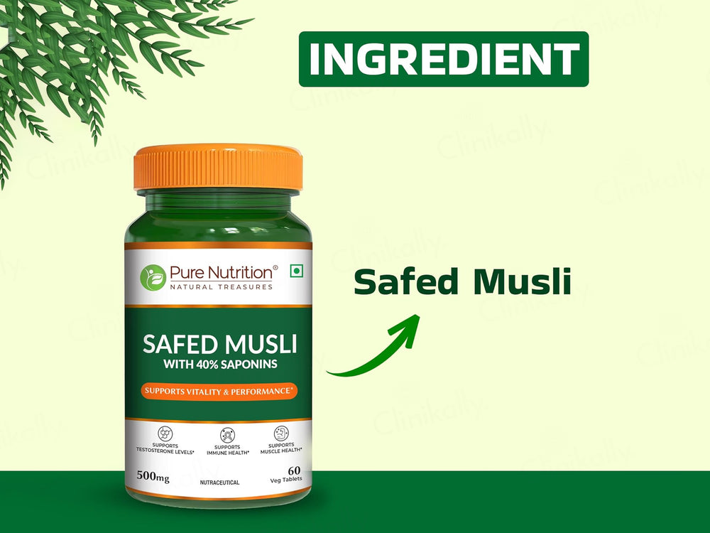 Pure Nutrition Safed Musli 500mg Veg Tablet