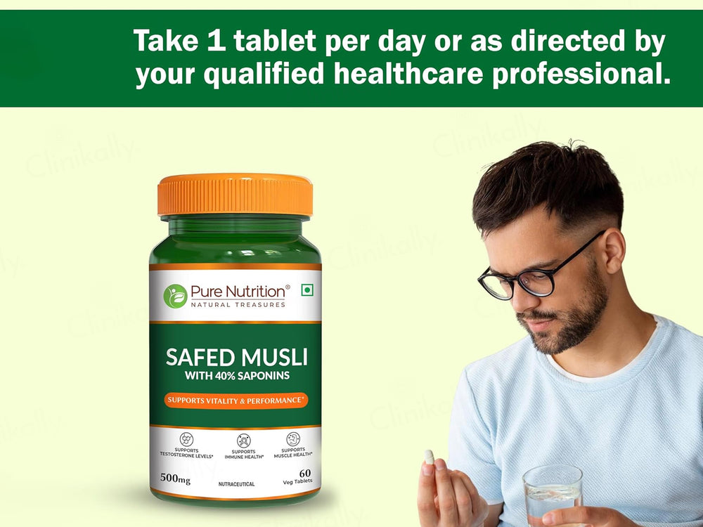 Pure Nutrition Safed Musli 500mg Veg Tablet