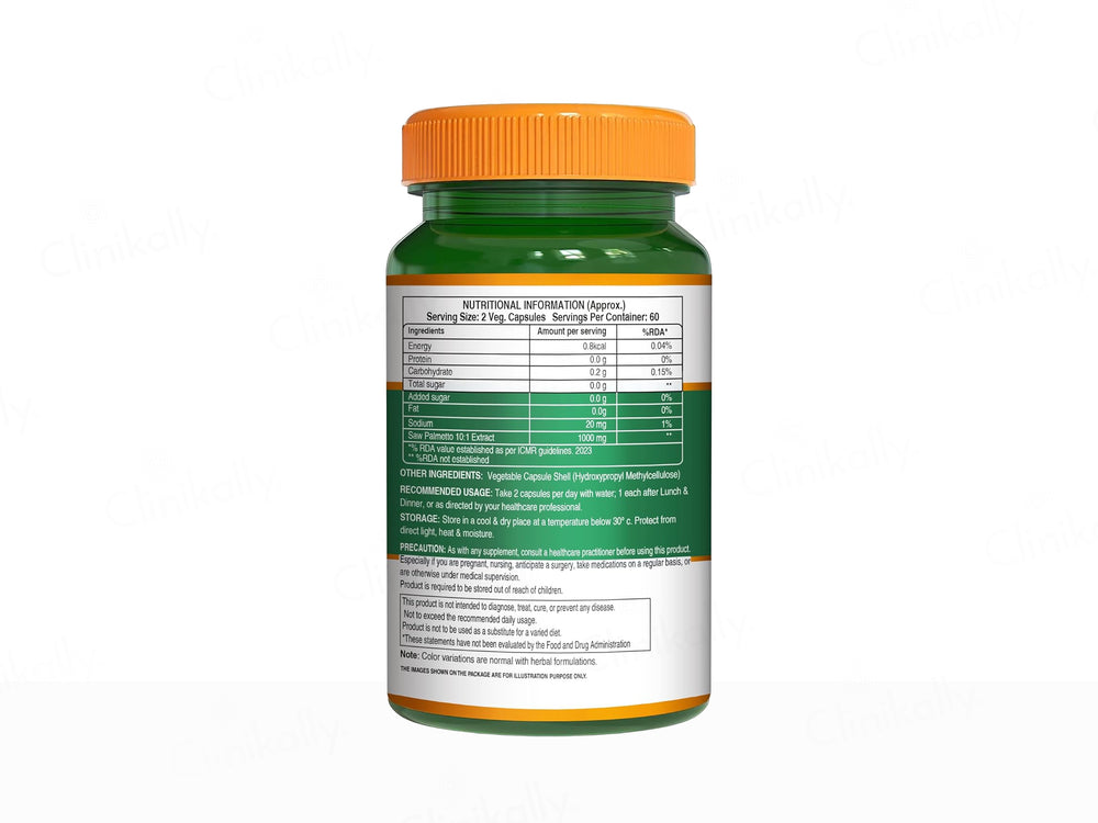 Pure Nutrition Saw Palmetto 1000mg Veg Capsule