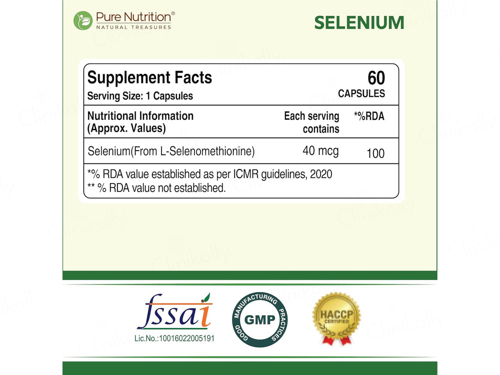 Pure Nutrition Selenium 40mcg Veg Capsule