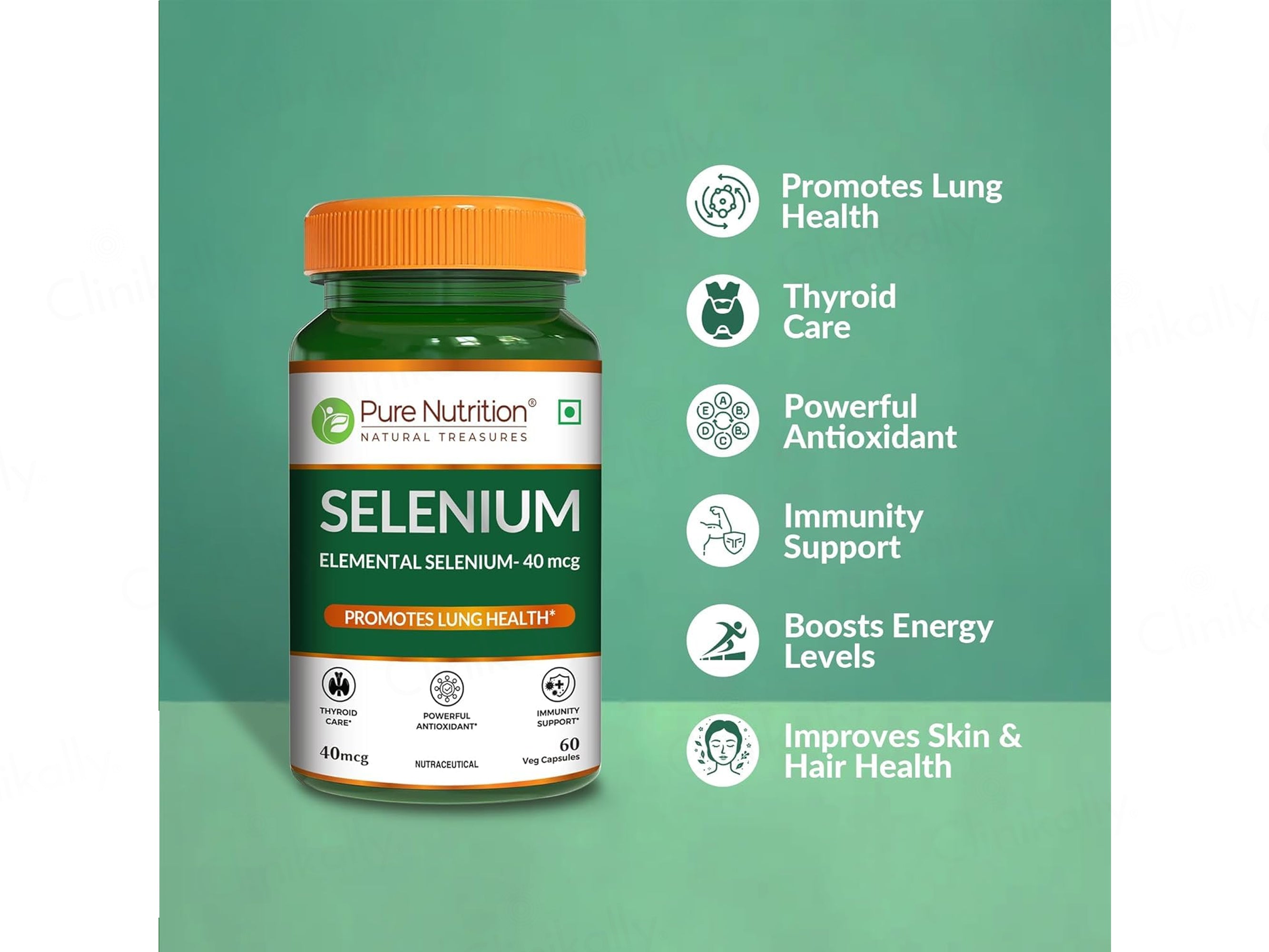 Pure Nutrition Selenium 40mcg Veg Capsule