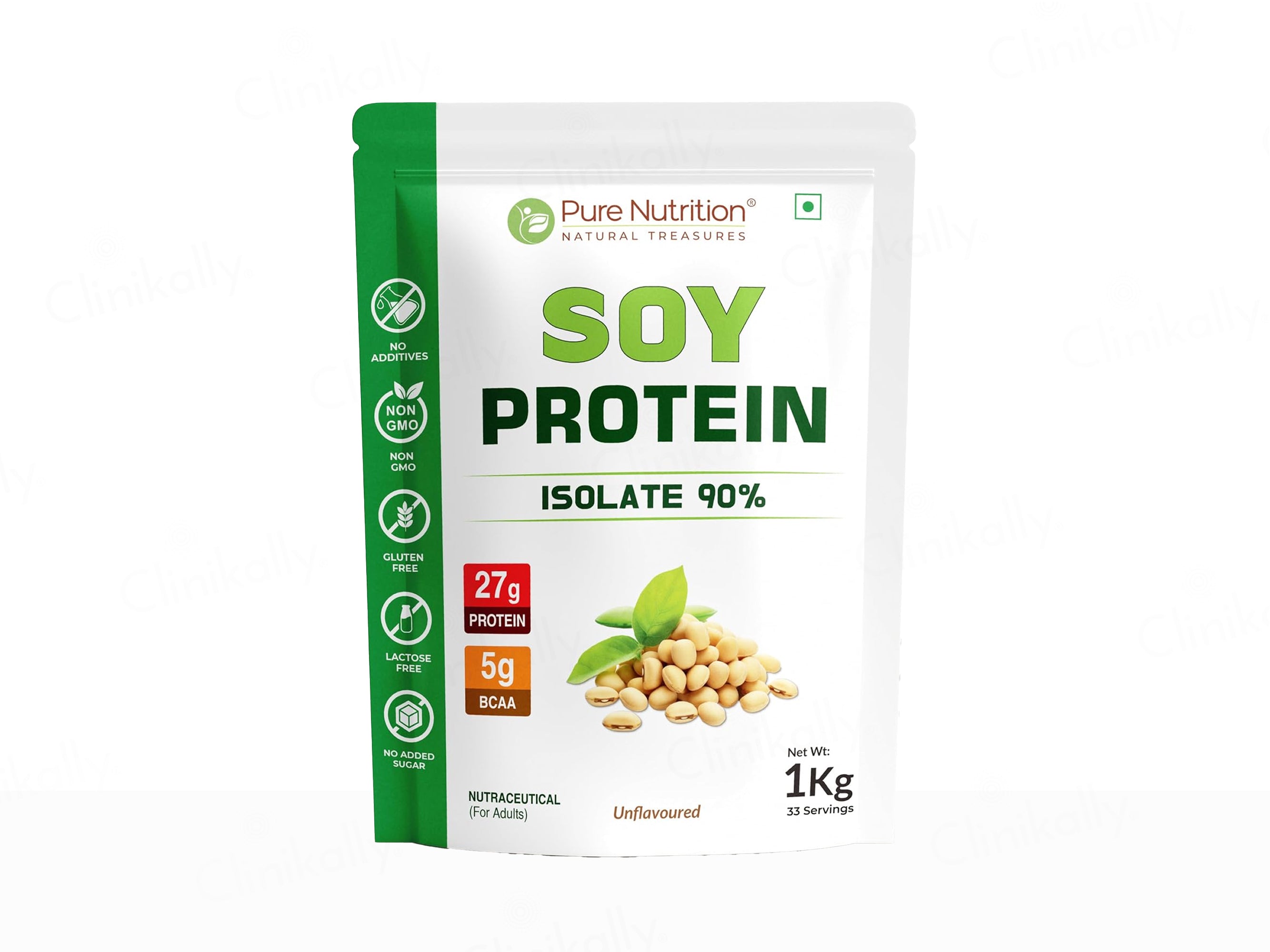 Pure Nutrition Soy Protein Isolate 90% Nutraceutical Powder - Unflavoured
