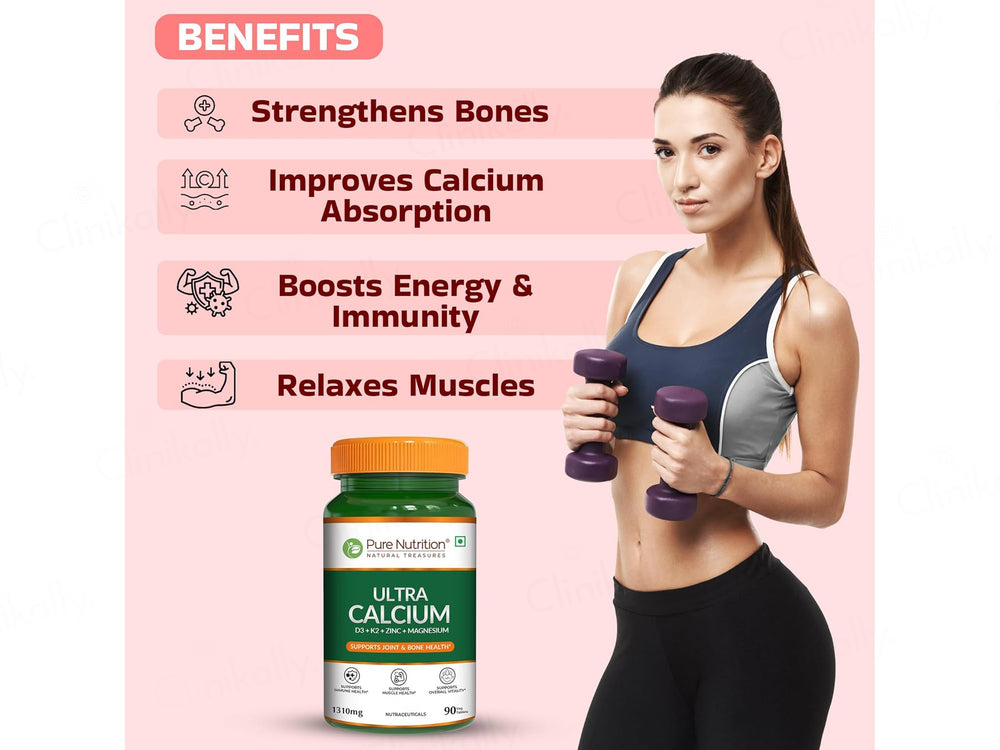 Pure Nutrition Ultra Calcium D3, K2, Zinc & Magnesium Veg Tablet