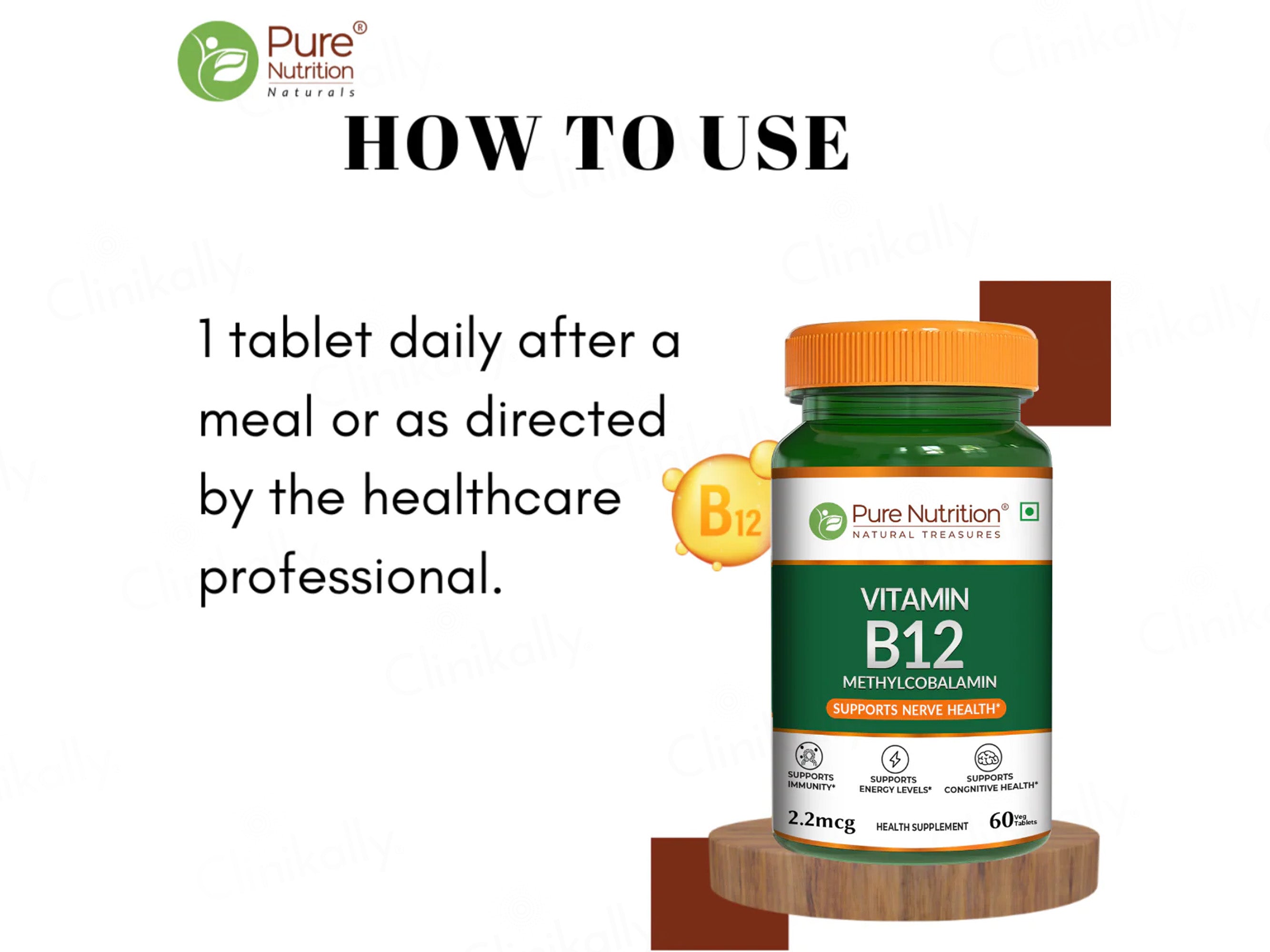 Pure Nutrition Vitamin B12 Methylcobalamin Veg Tablet