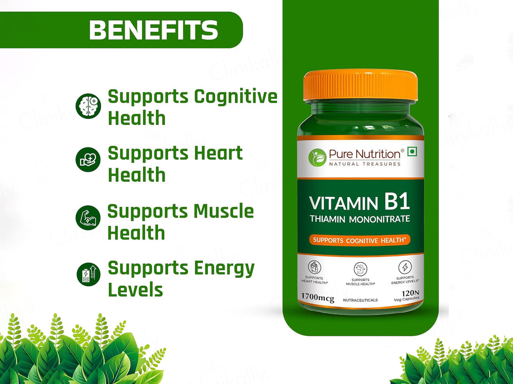 Pure Nutrition Vitamin B1 Thiamine Mononitrate 1700mcg Veg Capsule