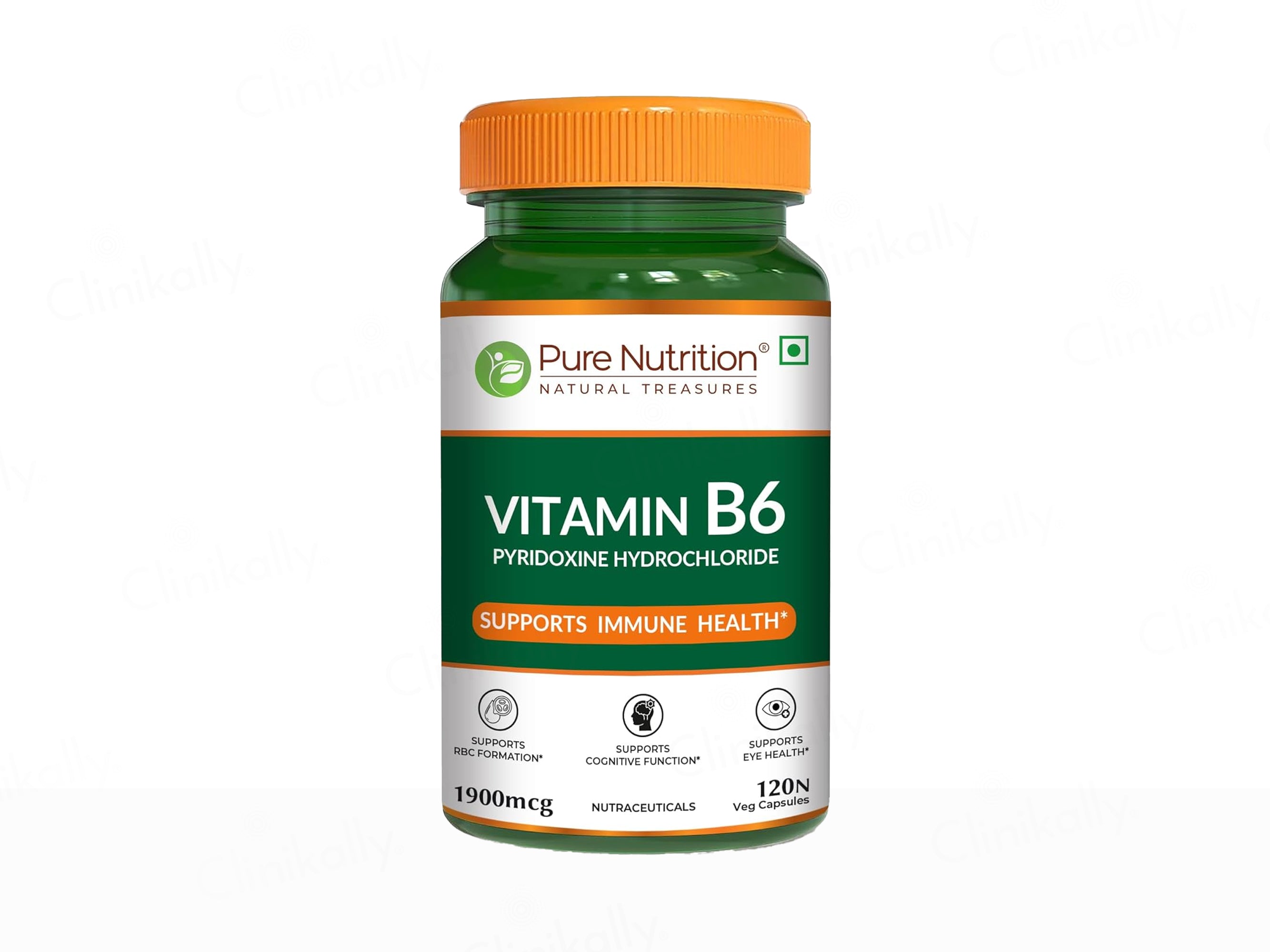Pure Nutrition Vitamin B6 1900mcg Veg Capsule