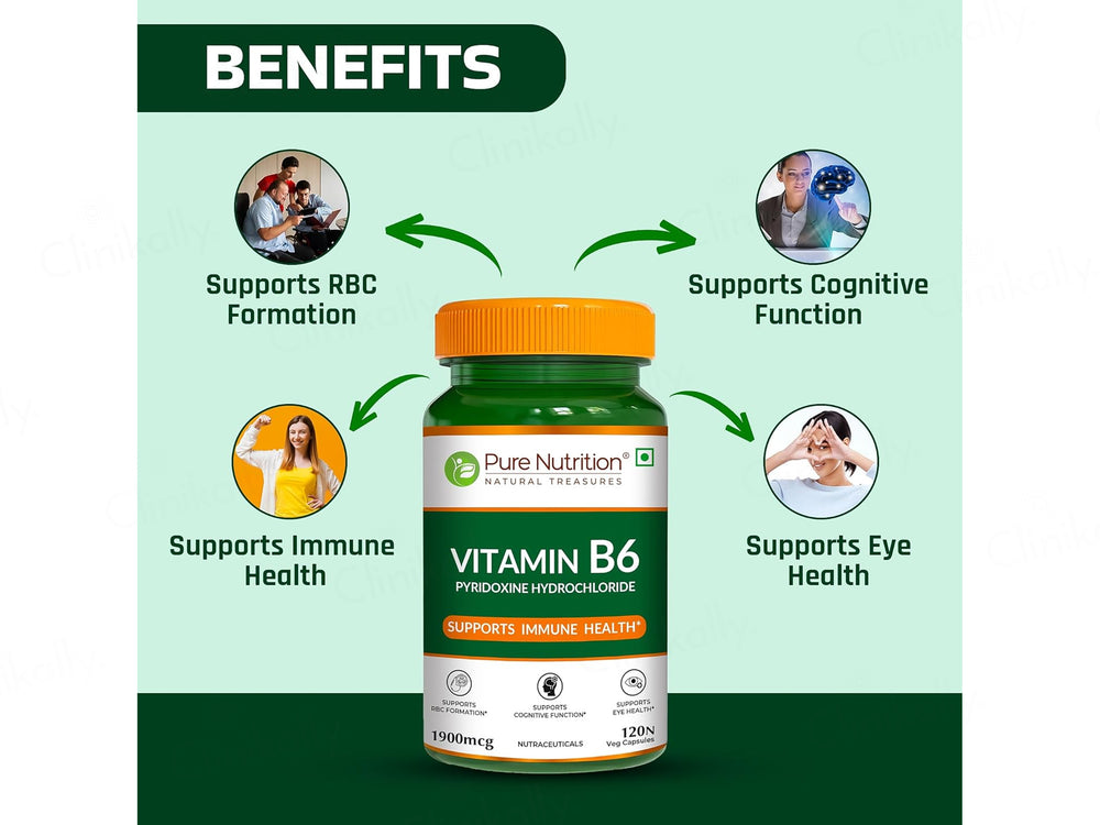 Pure Nutrition Vitamin B6 1900mcg Veg Capsule