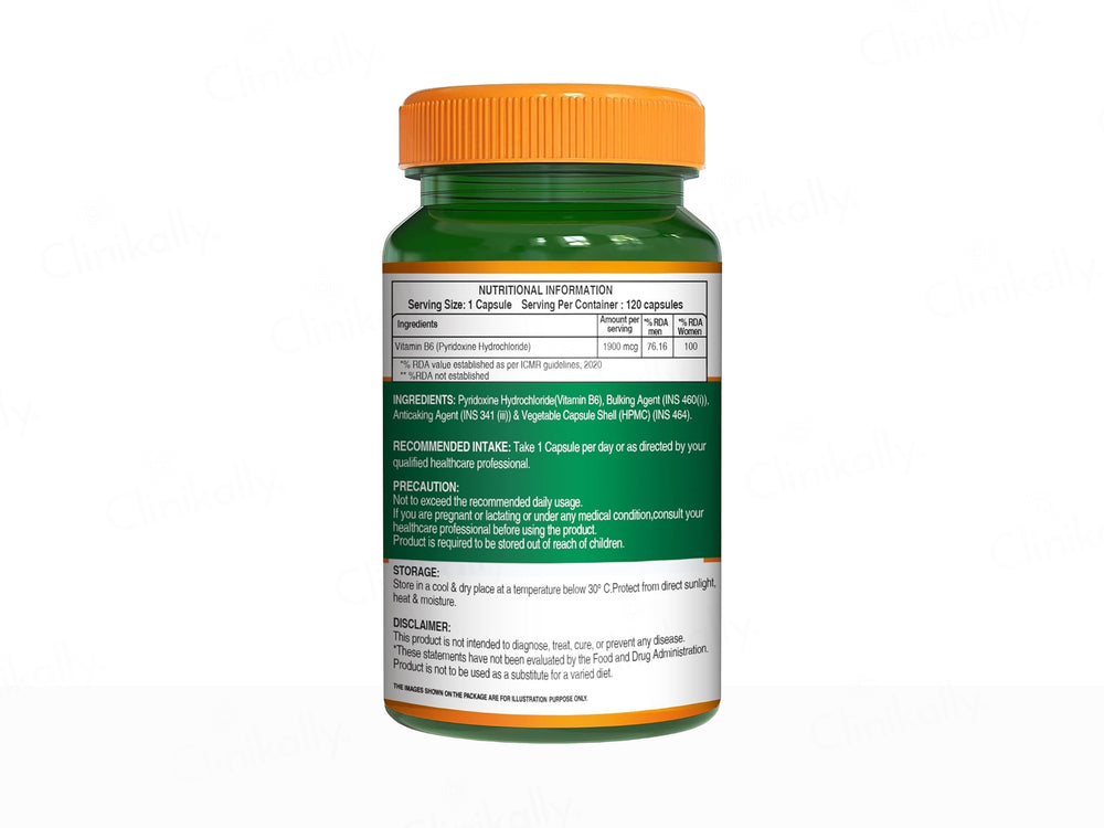 Pure Nutrition Vitamin B6 1900mcg Veg Capsule