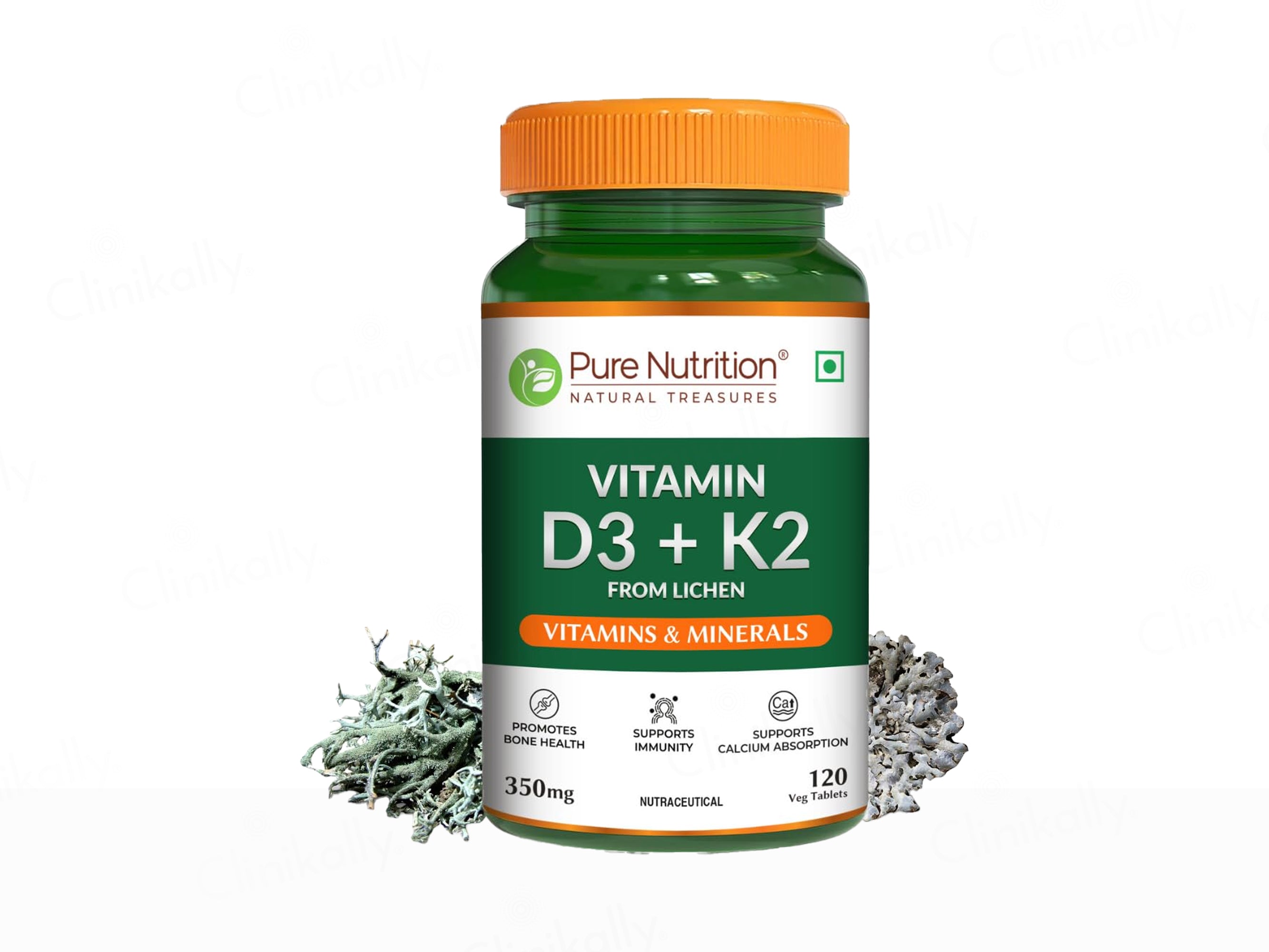 Pure Nutrition Vitamin D3 + K2 Veg Tablet