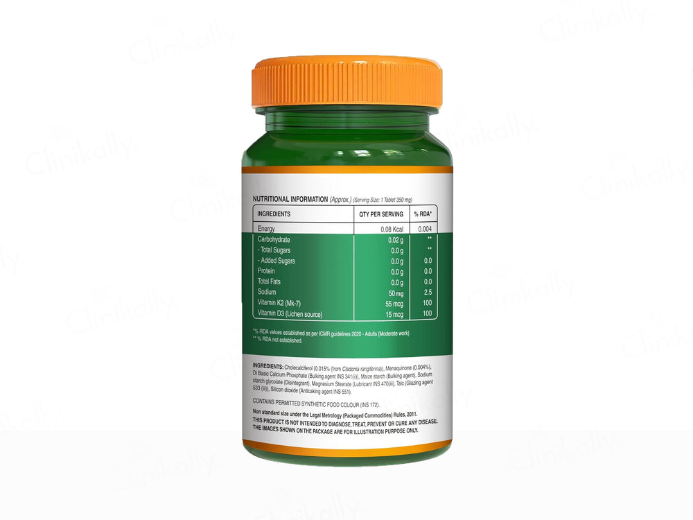 Pure Nutrition Vitamin D3 + K2 Veg Tablet