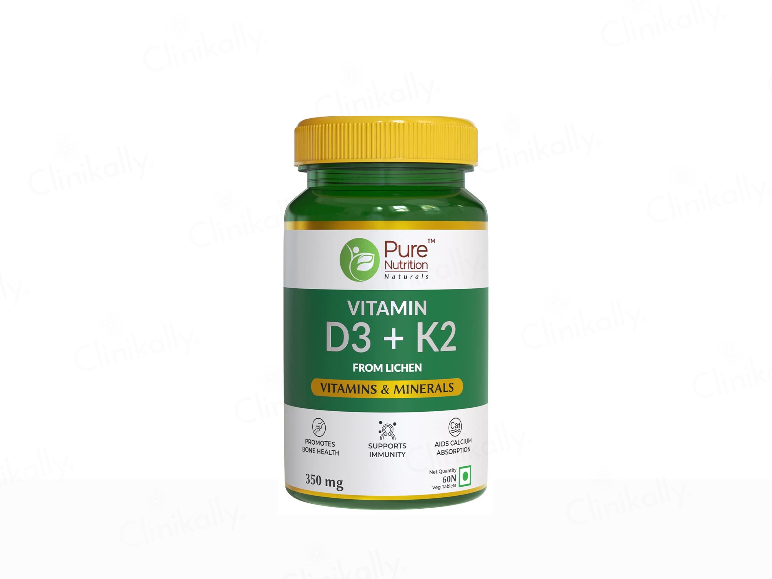 Pure Nutrition Vitamin D3 + K2 Veg Tablet