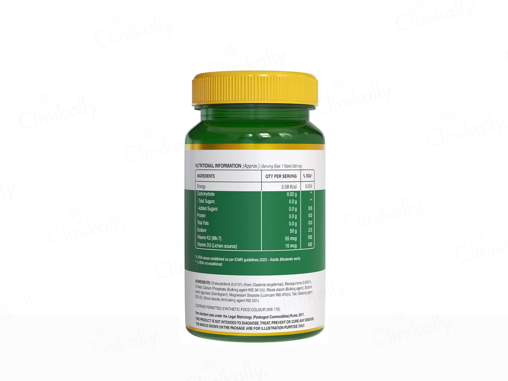 Pure Nutrition Vitamin D3 + K2 Veg Tablet