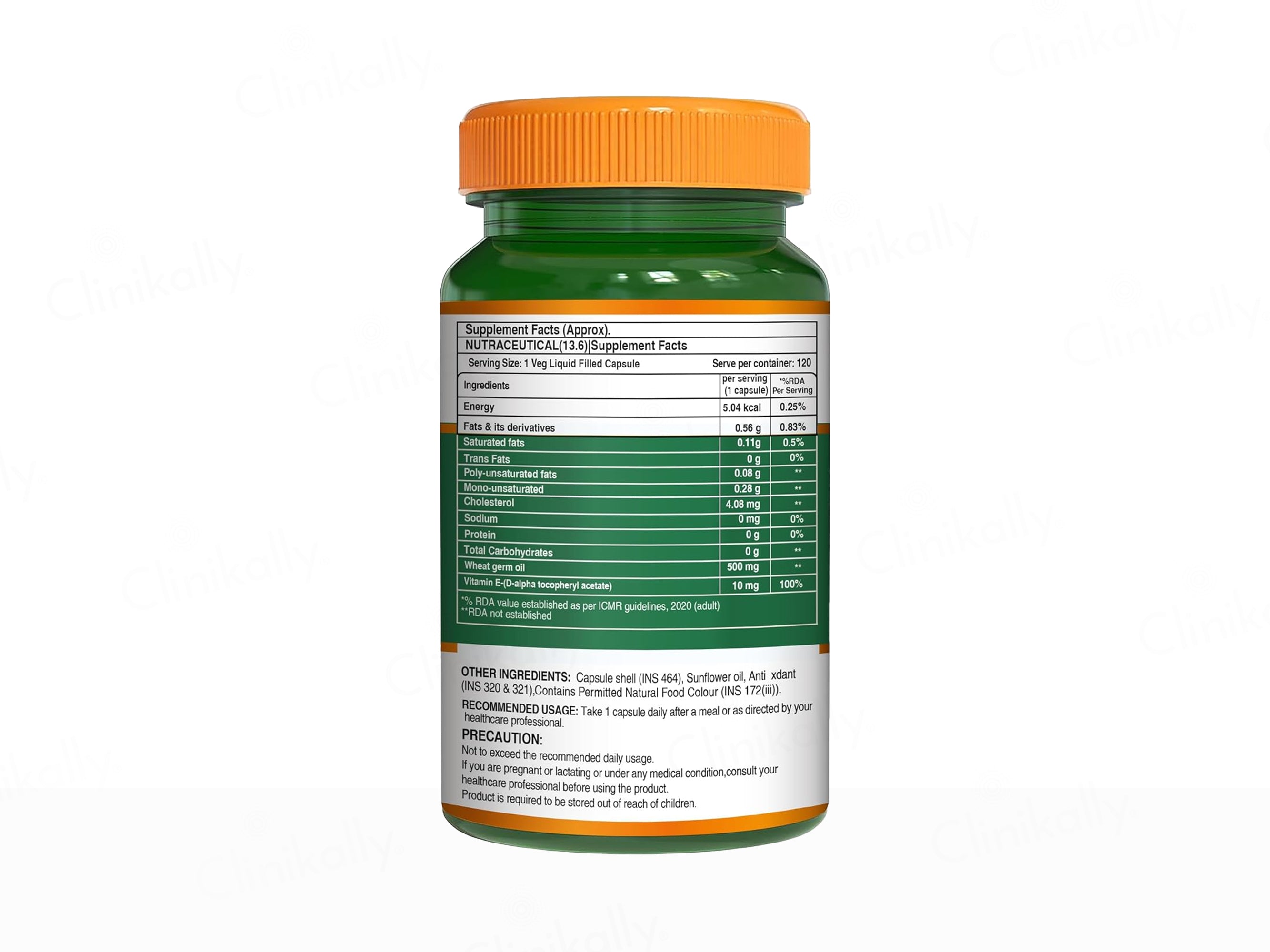 Pure Nutrition Vitamin E With Wheatgerm Oil Liquid Fill Capsule