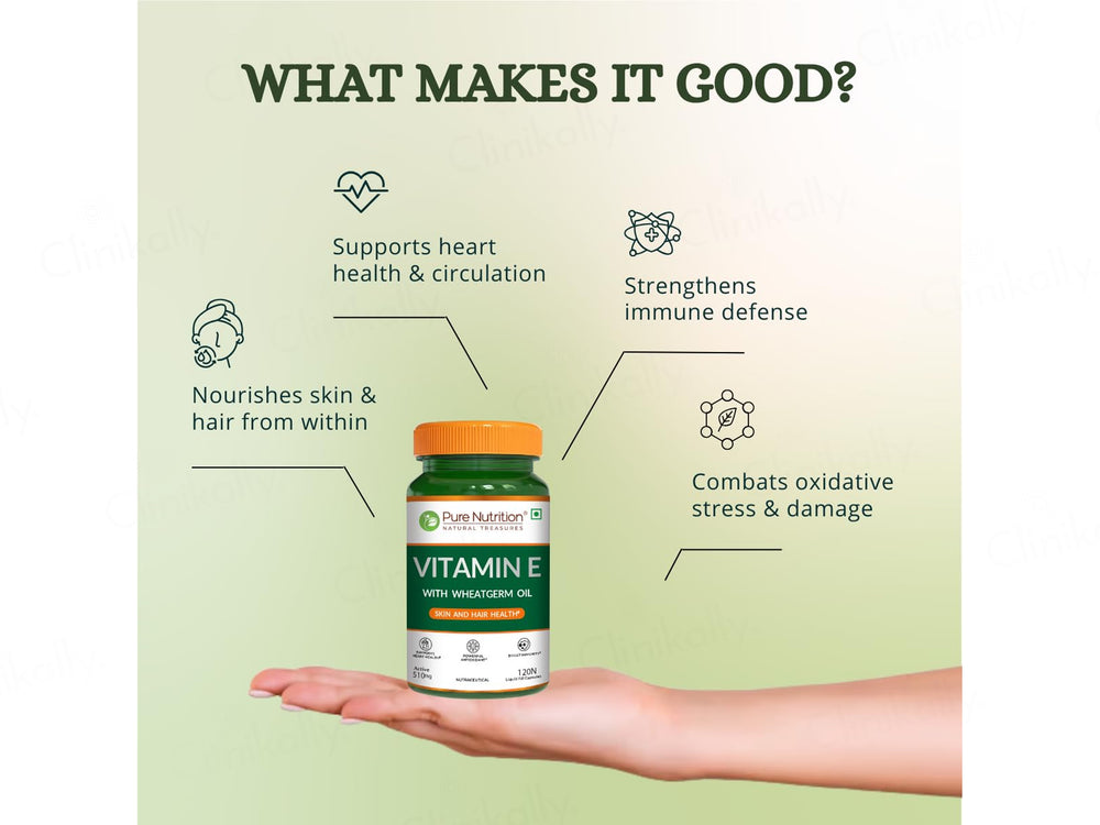 Pure Nutrition Vitamin E With Wheatgerm Oil Liquid Fill Capsule