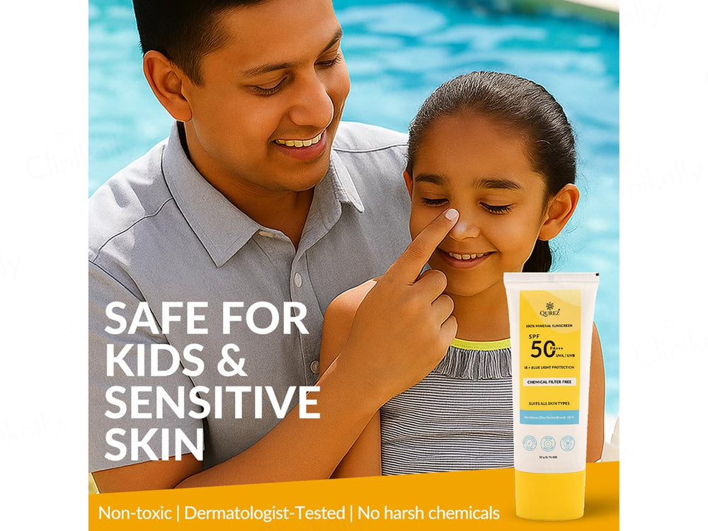 Qurez 100% Mineral IR + Blue Light Protection Sunscreen SPF 50 PA+++