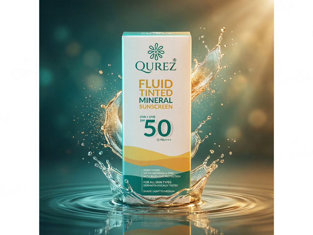 Qurez Fluid Tinted Mineral Sunscreen SPF 50 PA++++ (Light To Medium)