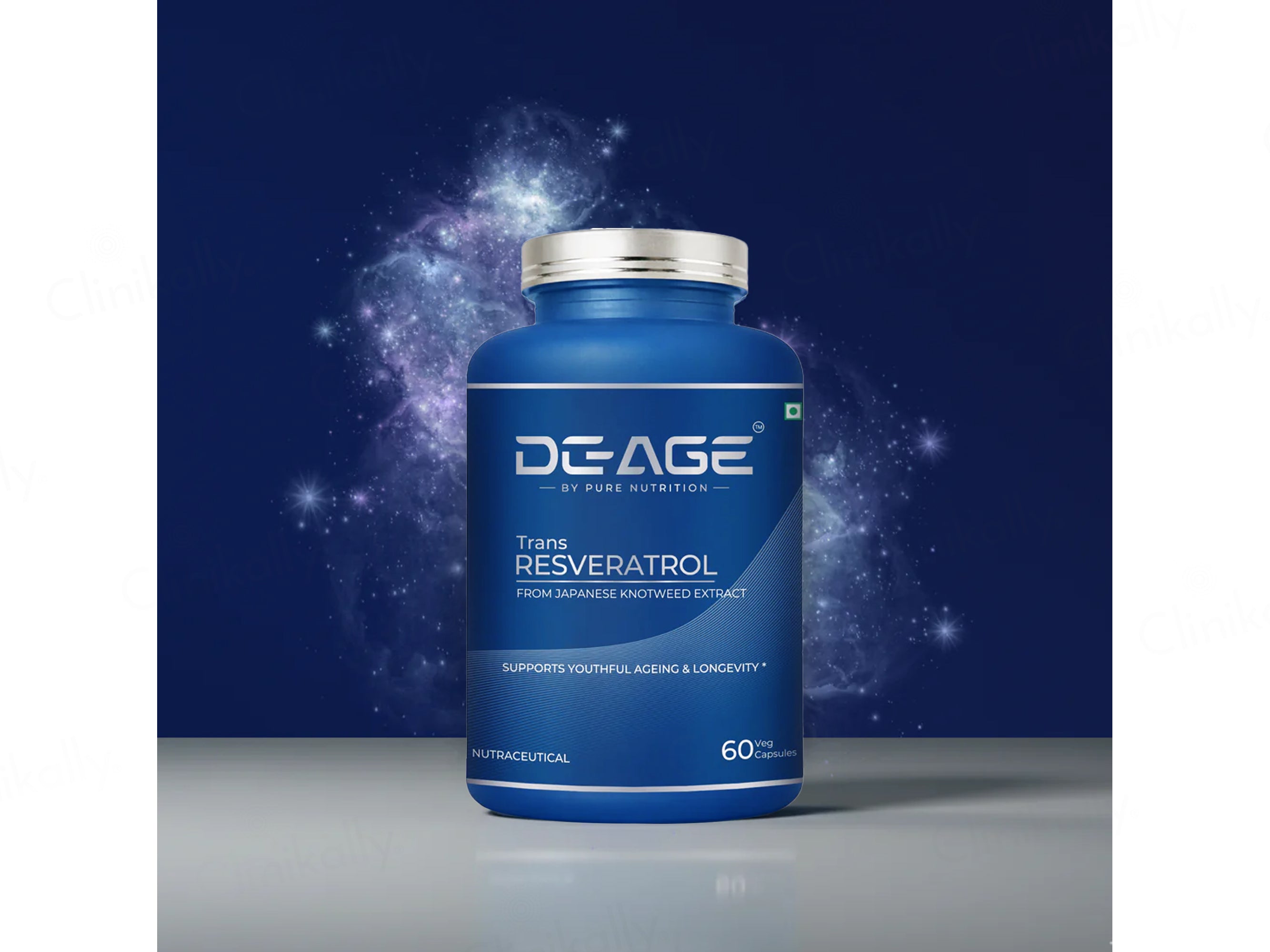DeAge Trans Resveratrol Anti-Ageing Veg Capsule