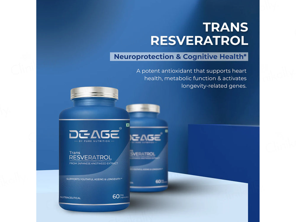 DeAge Trans Resveratrol Anti-Ageing Veg Capsule