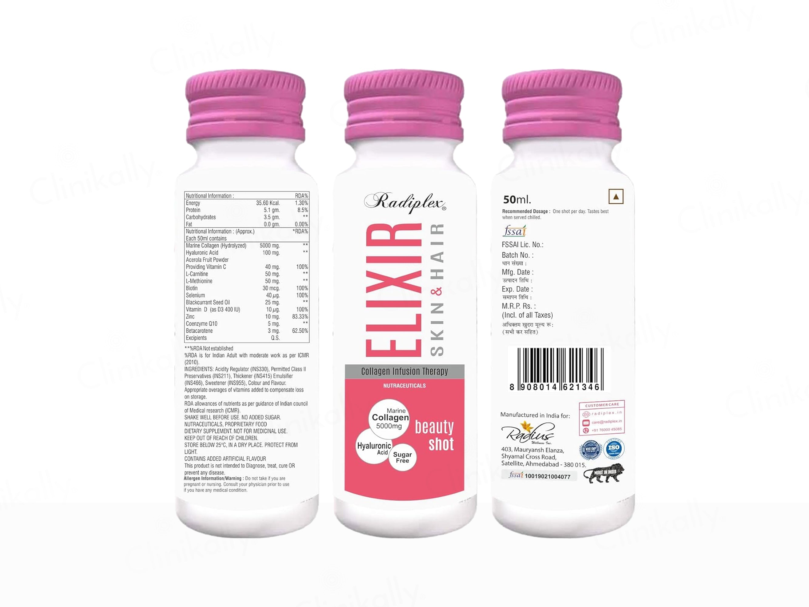 Radiplex Elixir Skin & Hair Collagen Infusion Therapy Beauty Shots