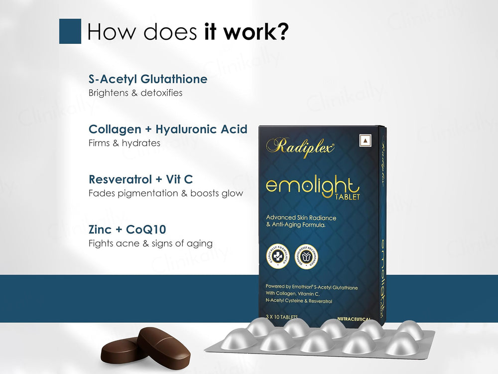 Radiplex Emolight Advanced Skin Radiance & Anti-Aging Nutraceutical Tablet