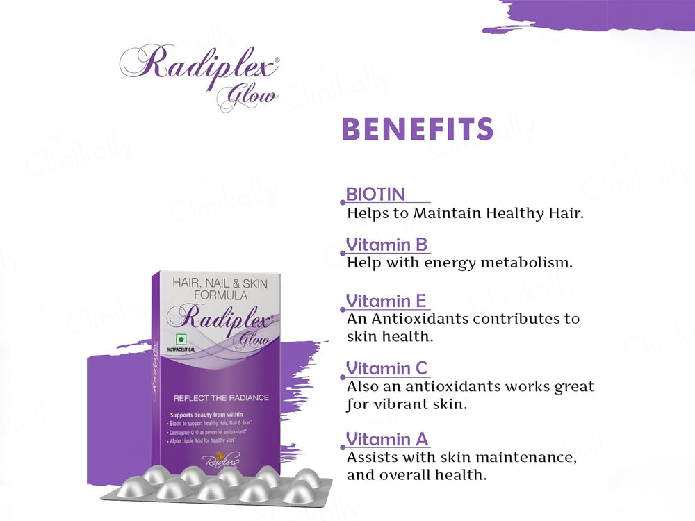 Radiplex Glow Nutraceutical Capsule For Hair, Nail & Skin