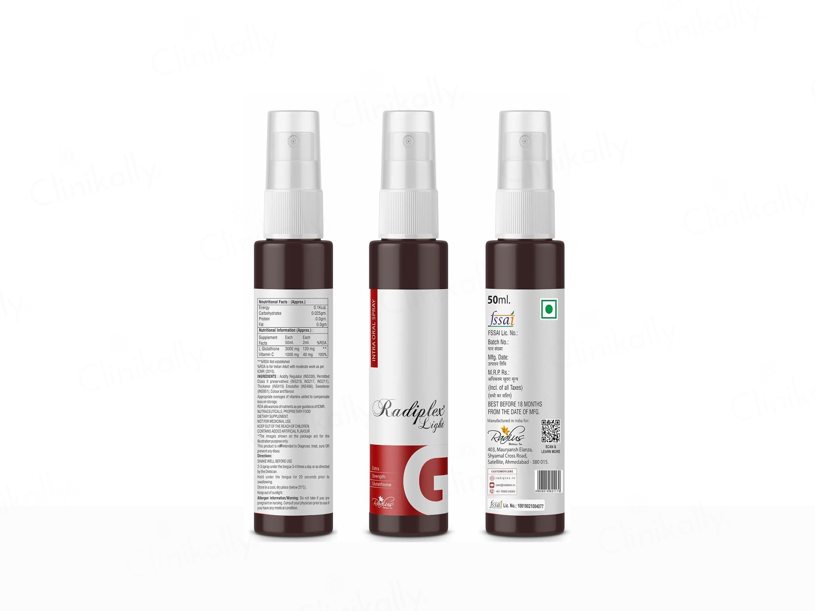 Radiplex Light Extra Strength Glutathione Intra Oral Spray