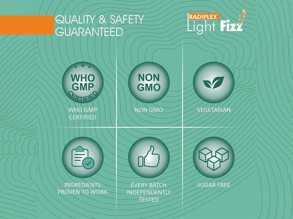 Radiplex Light Fizz Glutathione & Vitamin C Sugar Free Effervescent Tablet