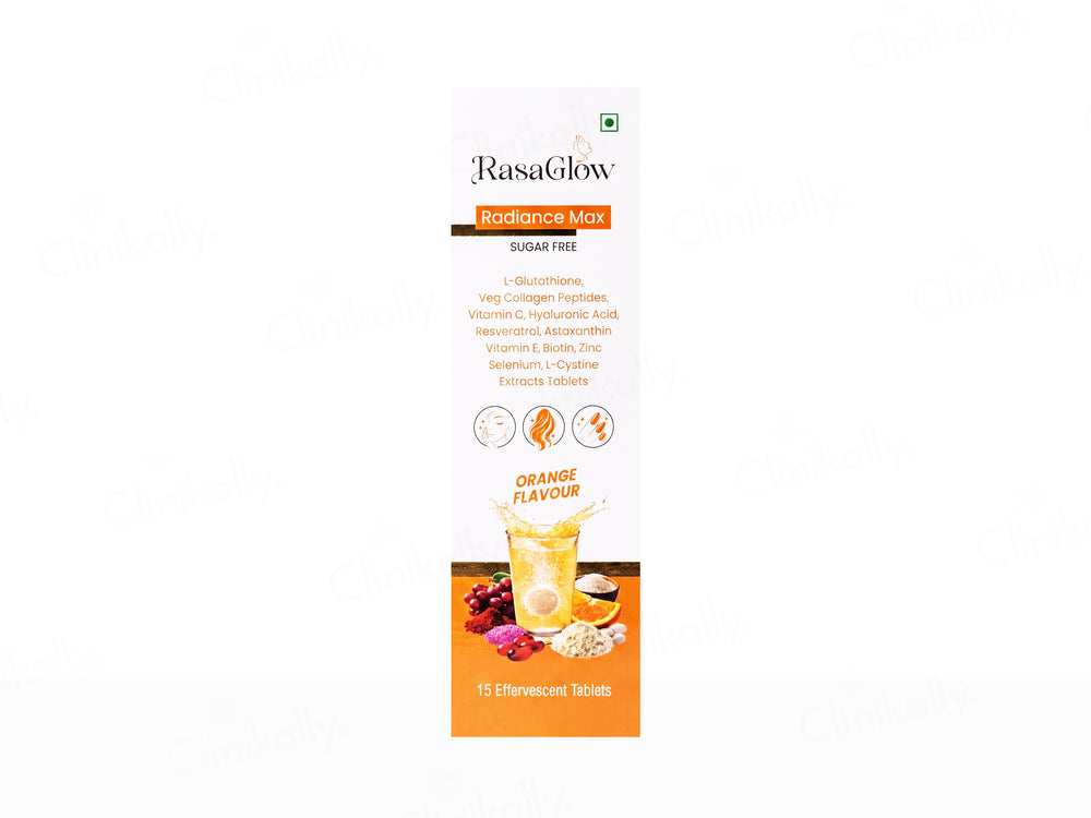 Rasaglow Radiance Max Effervescent Tablet - Orange Flavour