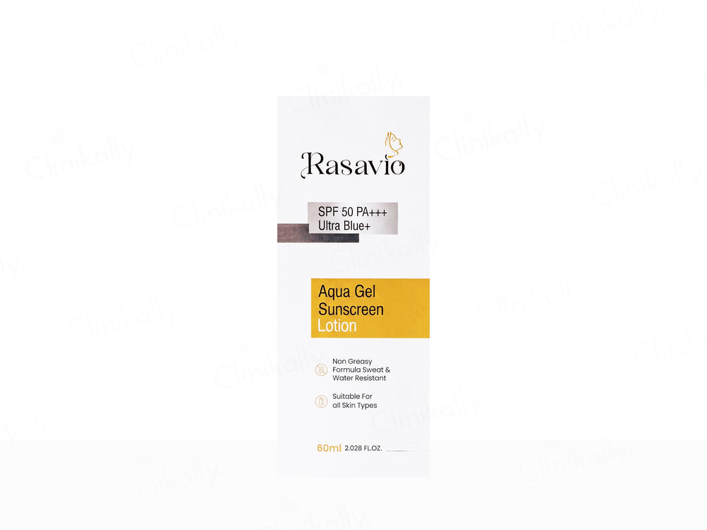 Rasavio Aqua Gel Sunscreen Lotion SPF 50 PA+++ Ultra Blue+