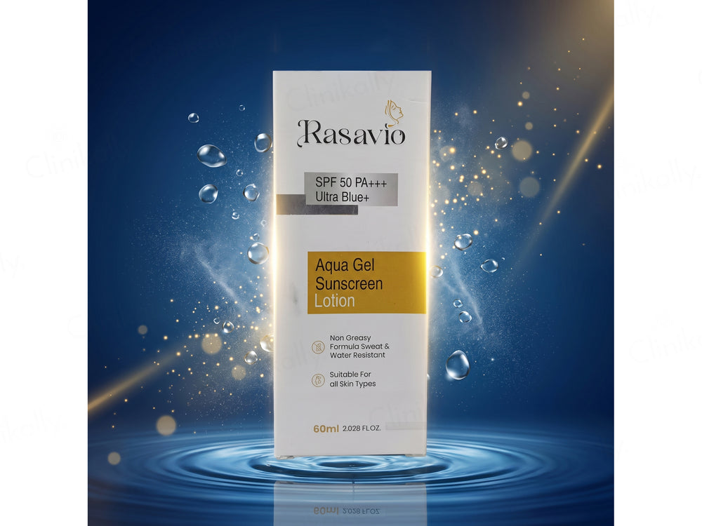 Rasavio Aqua Gel Sunscreen Lotion SPF 50 PA+++ Ultra Blue+