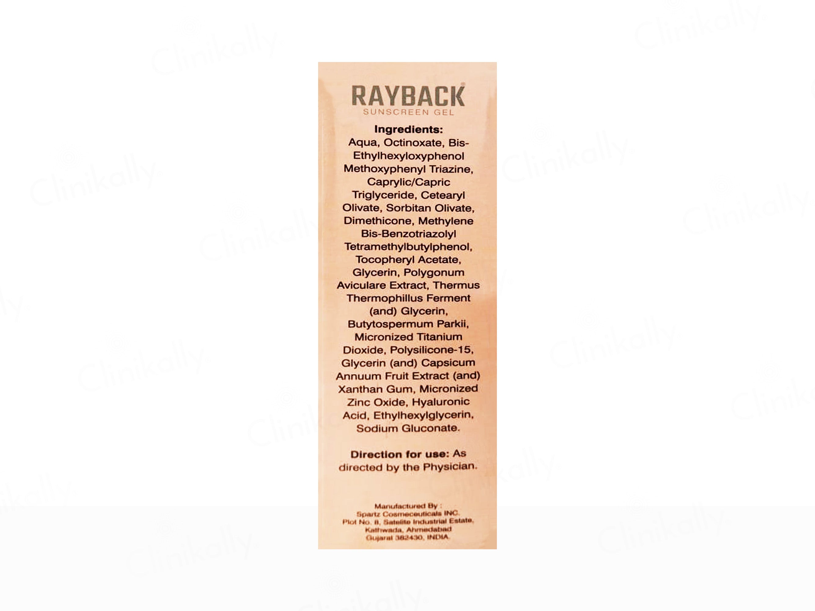 Rayback Sunscreen Gel SPF 50+ PA+++