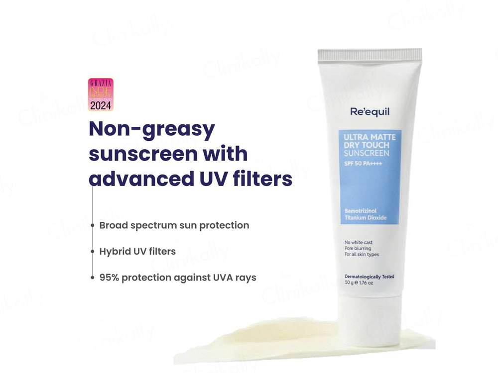 Re'equil Ultra Matte Dry Touch Sunscreen Gel SPF 50 PA++++