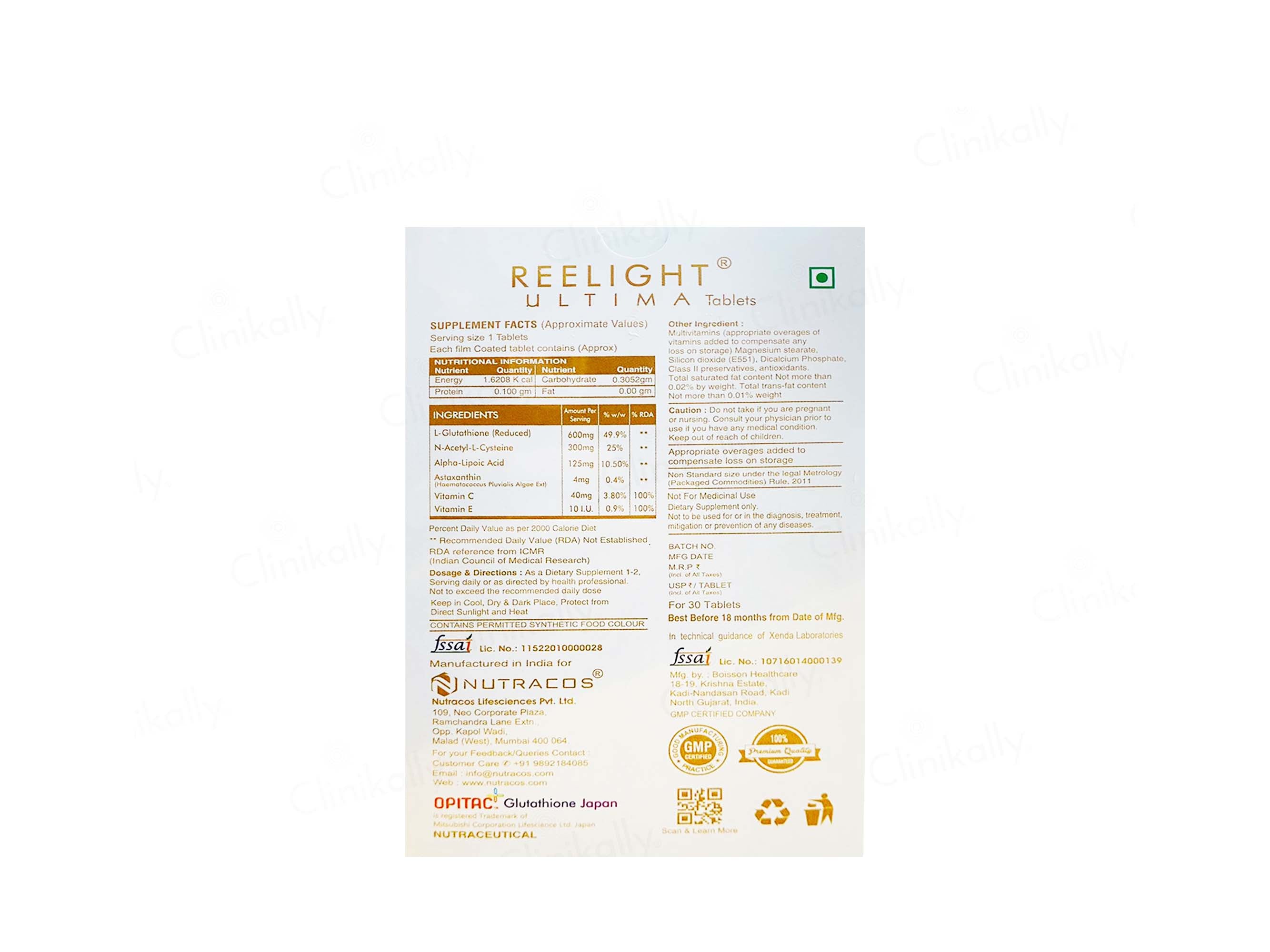 Reelight Ultima Skin Lightening & Age Defying Tablet