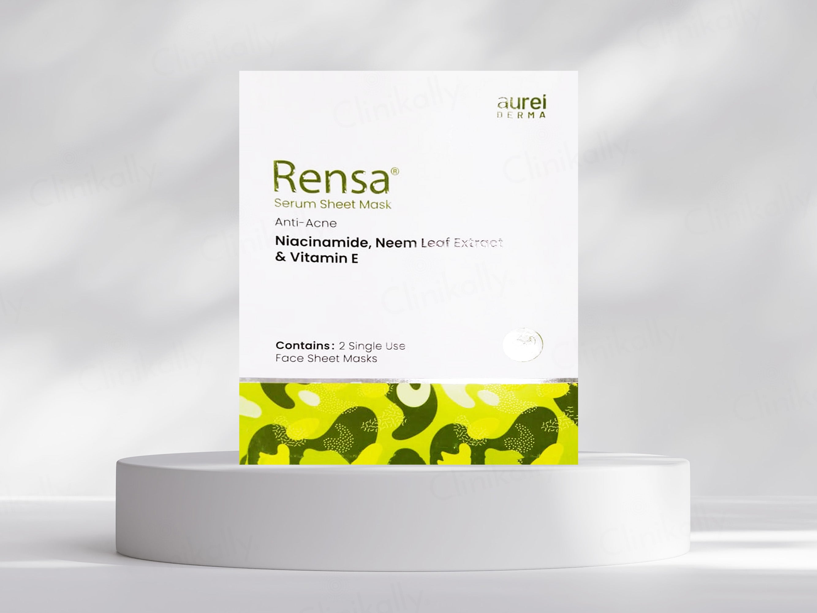 Rensa Serum Anti-Acne Sheet Mask With Niacinamide, Neem Leaf Extract & Vitamin E