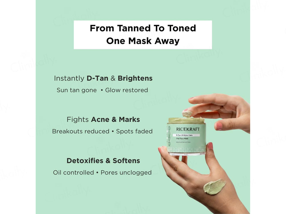 RiceKraft Matcha & Salicylic Pods D-Tan & Acne Care Clay Face Mask