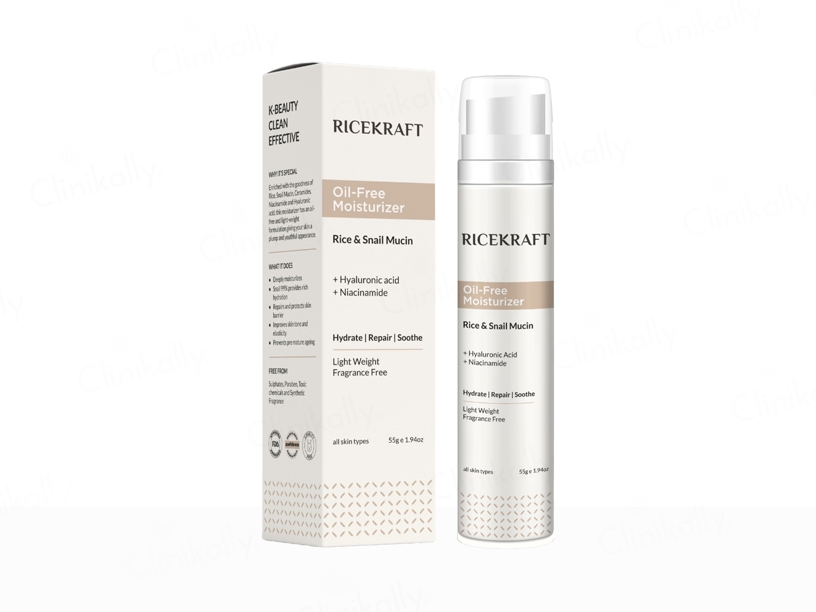 RiceKraft Rice & Snail Mucin Oil-Free Light Weight Moisturizer