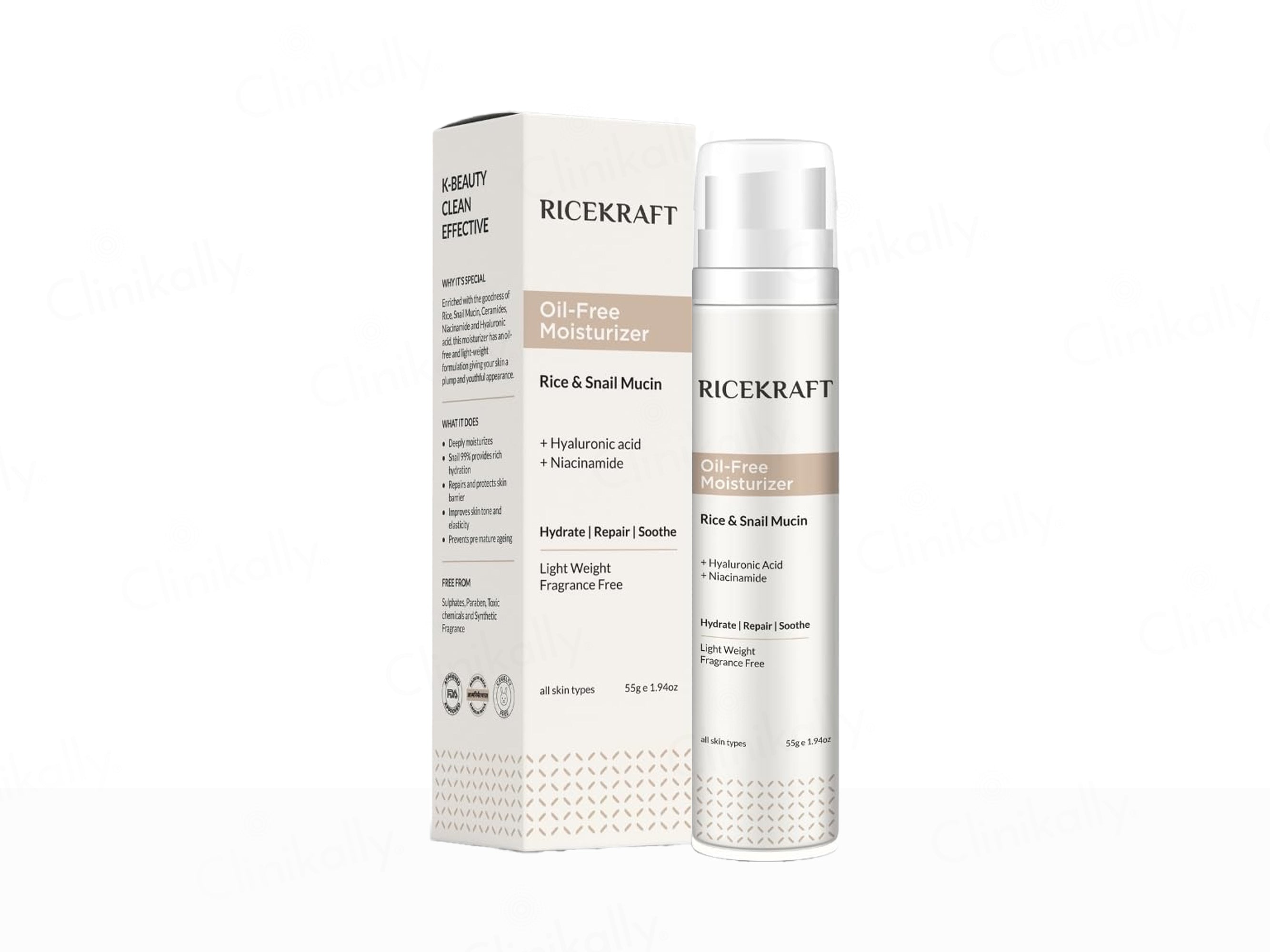 RiceKraft Rice & Snail Mucin Oil-Free Light Weight Moisturizer