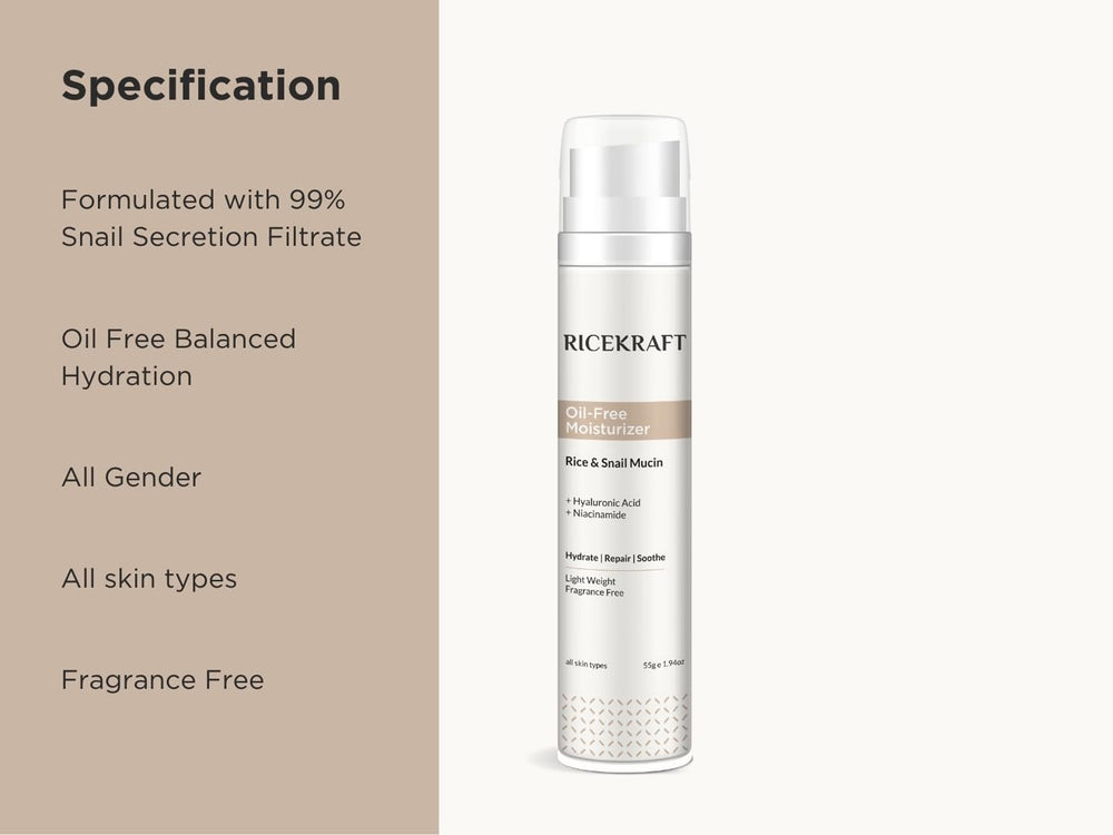 RiceKraft Rice & Snail Mucin Oil-Free Light Weight Moisturizer
