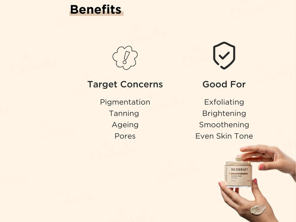 RiceKraft Rice & Walnut D-Tan & Anti-Pigmentation Face Pack & Scrub