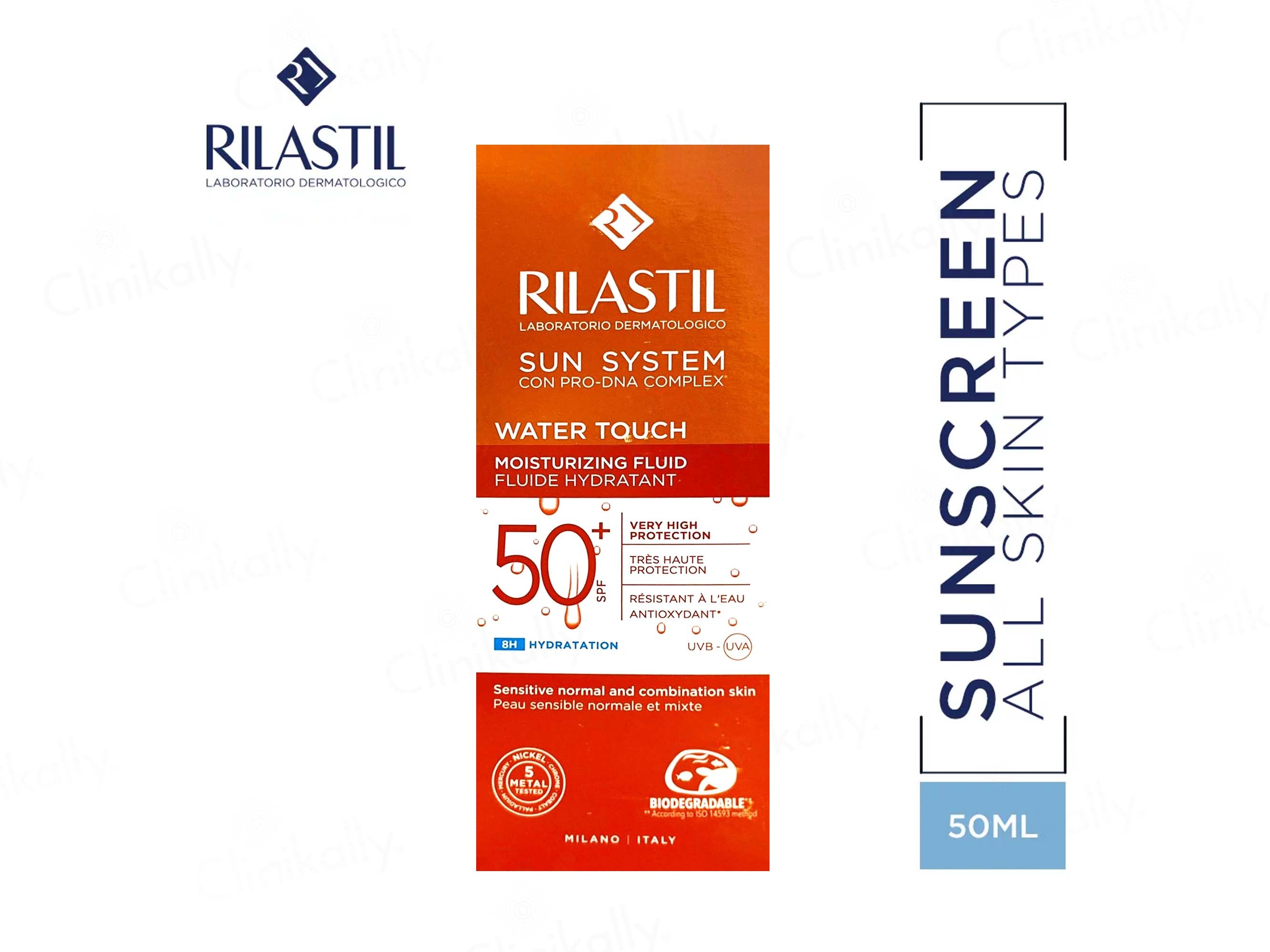 Rilastil Sun System Water Touch Moisturizing Fluid Sunscreen SPF 50+