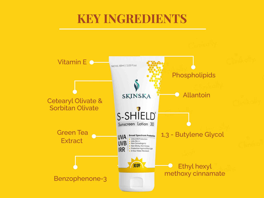 S-Shield Sunscreen Lotion SPF 30 - Clinikally