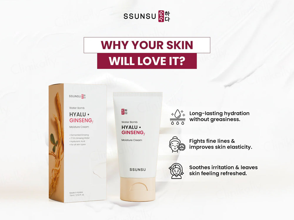 SSUNSU Water Bomb Hyalu Ginseng Moisture Cream